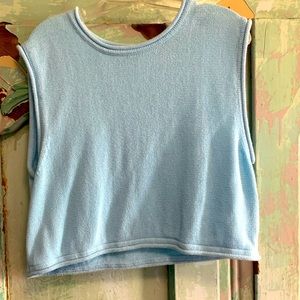 Light blue knit muscle tank